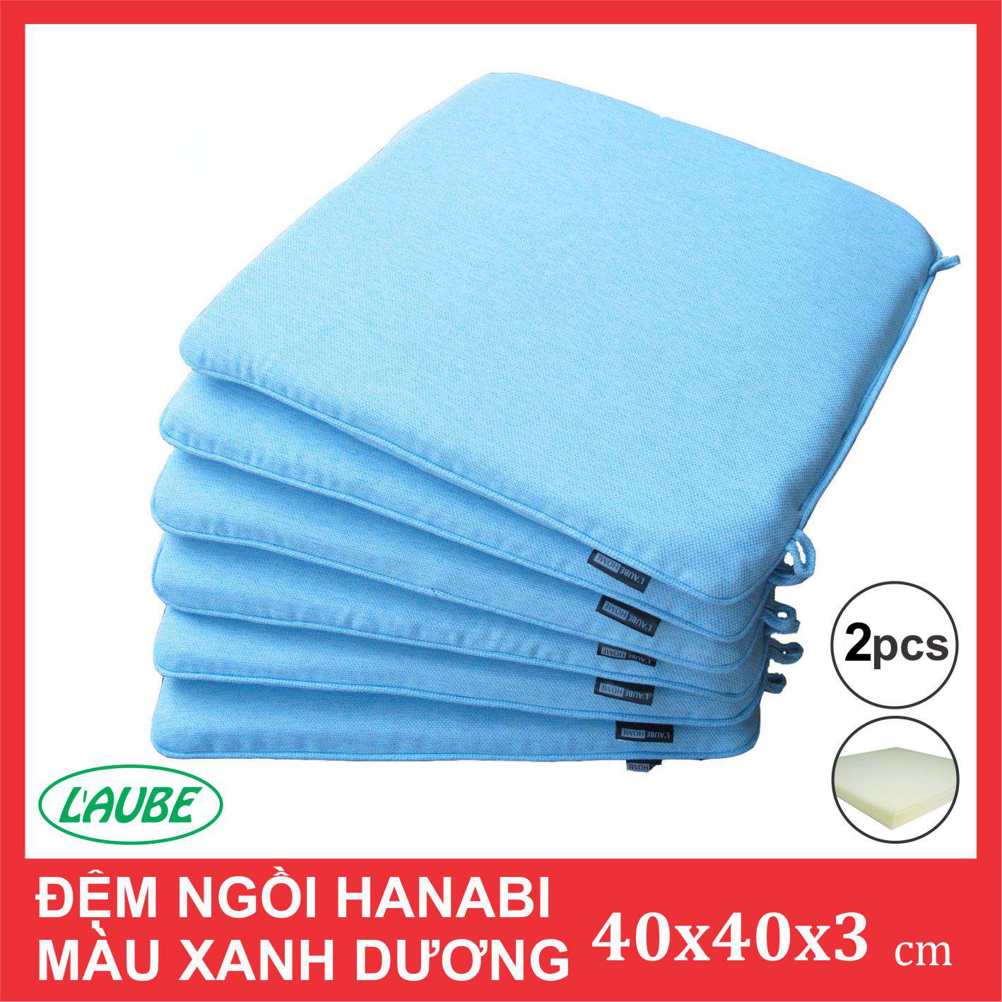 Đệm ngồi thiền Hanabi 40x40x3cm thương hiệu Laube