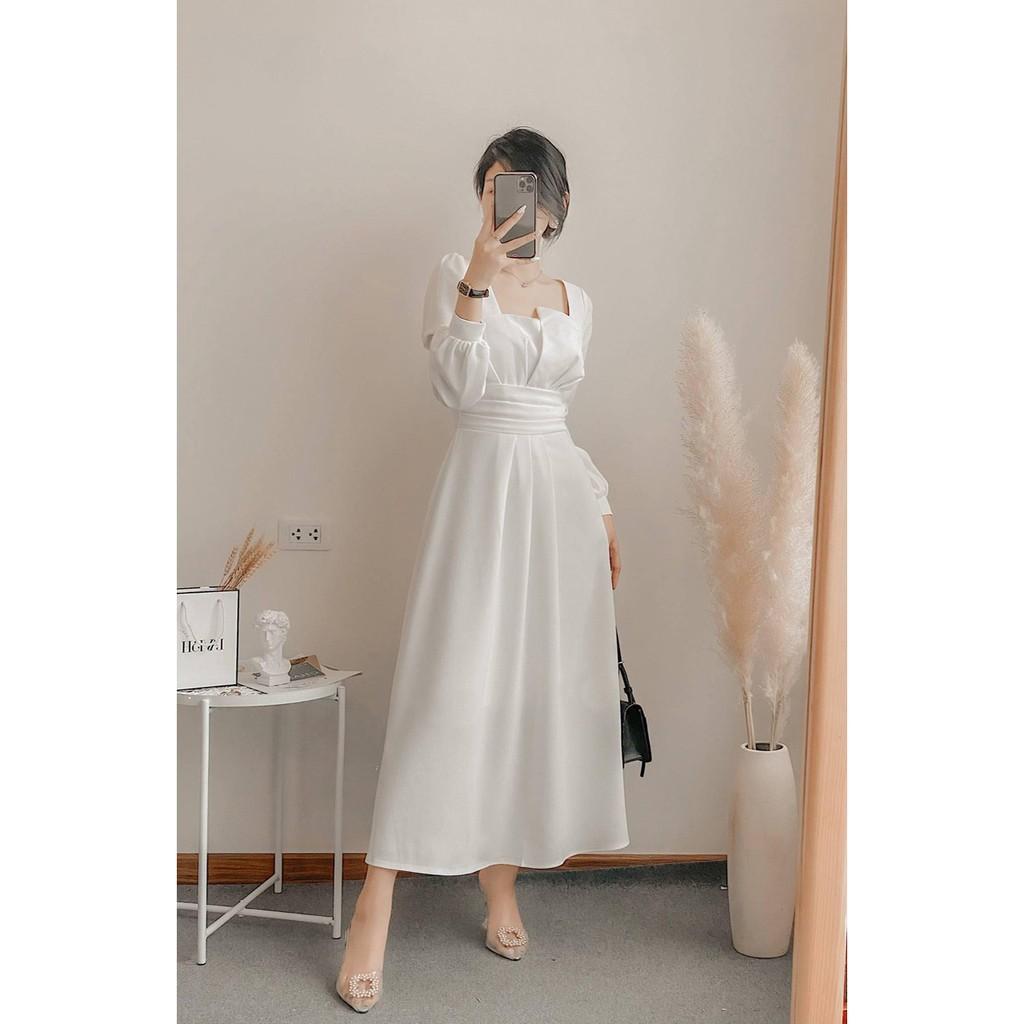 Đầm váy dạ tiệc xếp ly tay lỡ gồm 2 màu sắc thanh lịch, quý phái thời trang nữ