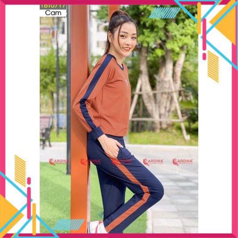 Bộ thu hình in lá CARDINA cotton cao cấp co giãn 4 chiều mã 1BT07