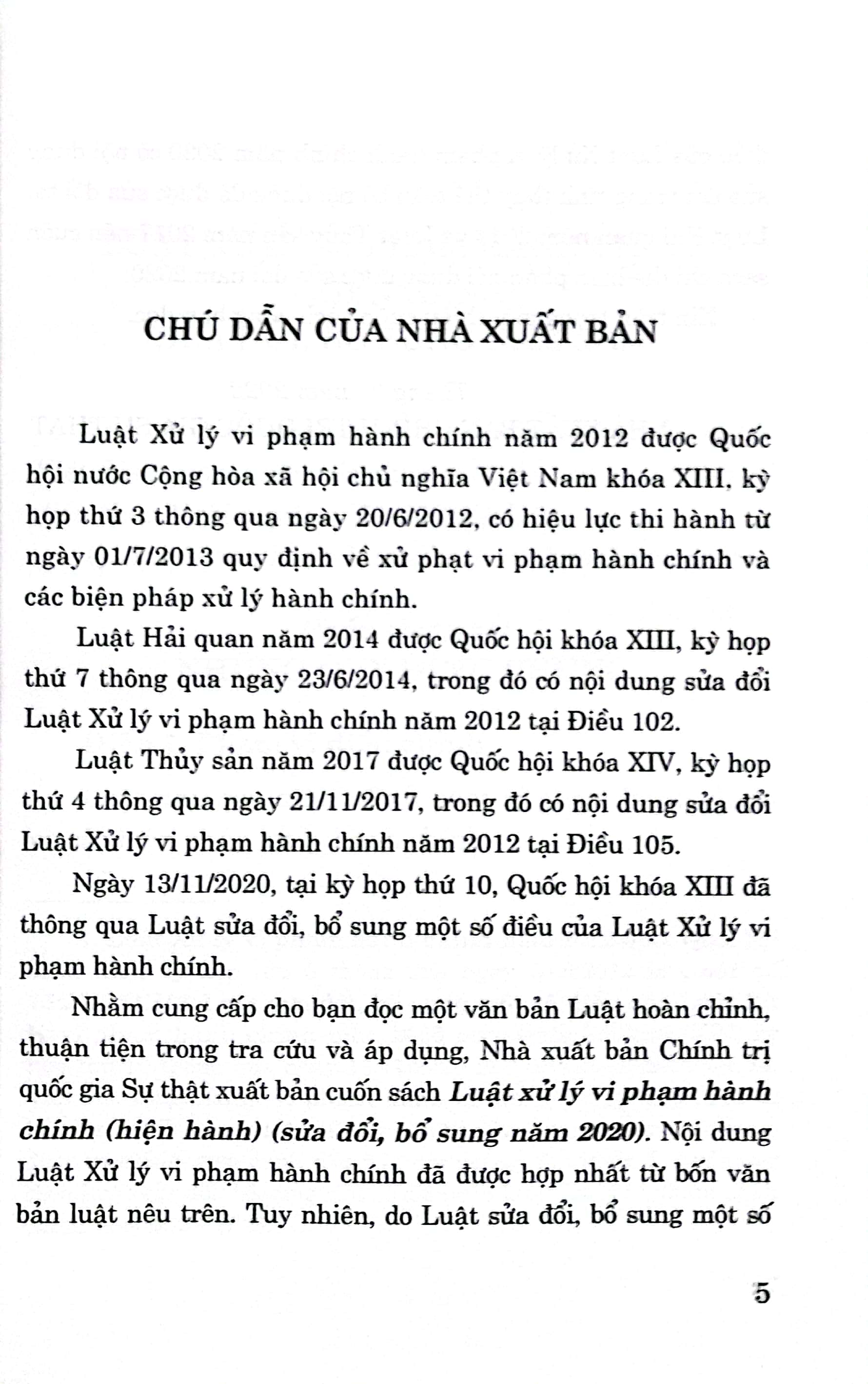 Luật Xử lý vi phạm hành chính