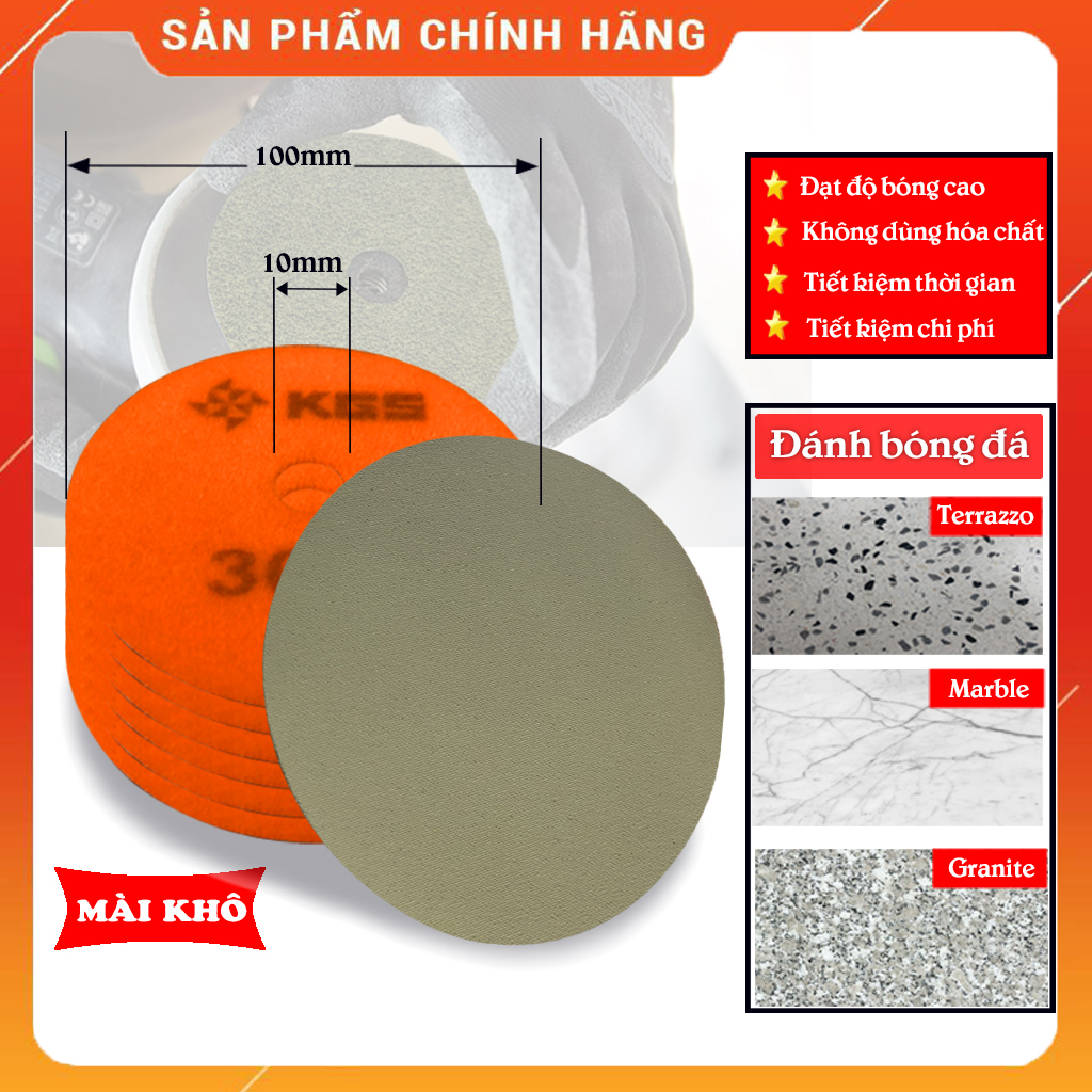 Đĩa mài, đánh bóng đá Marble, Granite KGS Swiflex XX, đạt bóng gương tự nhiên cao nhất, không sử dụng hóa chất