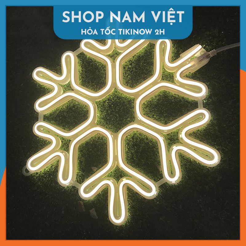 Đèn Led Neon Bông Tuyết Cỡ Lớn 40cm Trang Trí Giáng Sinh, Năm Mới - Chính Hãng NAVIVU