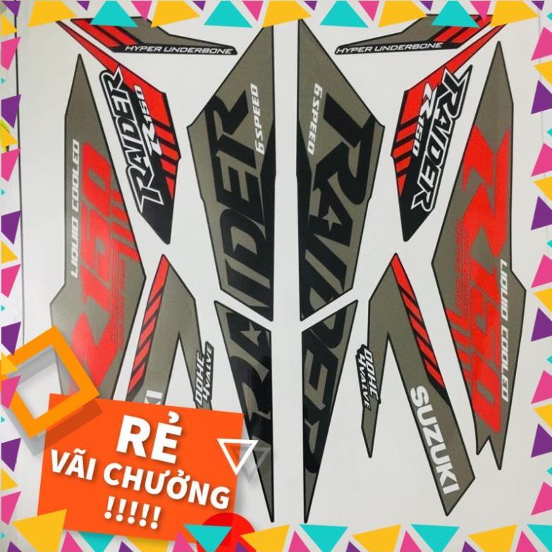 Tem rời Raider mẫu zin 2021 đỏ xám đen - in siêu nét