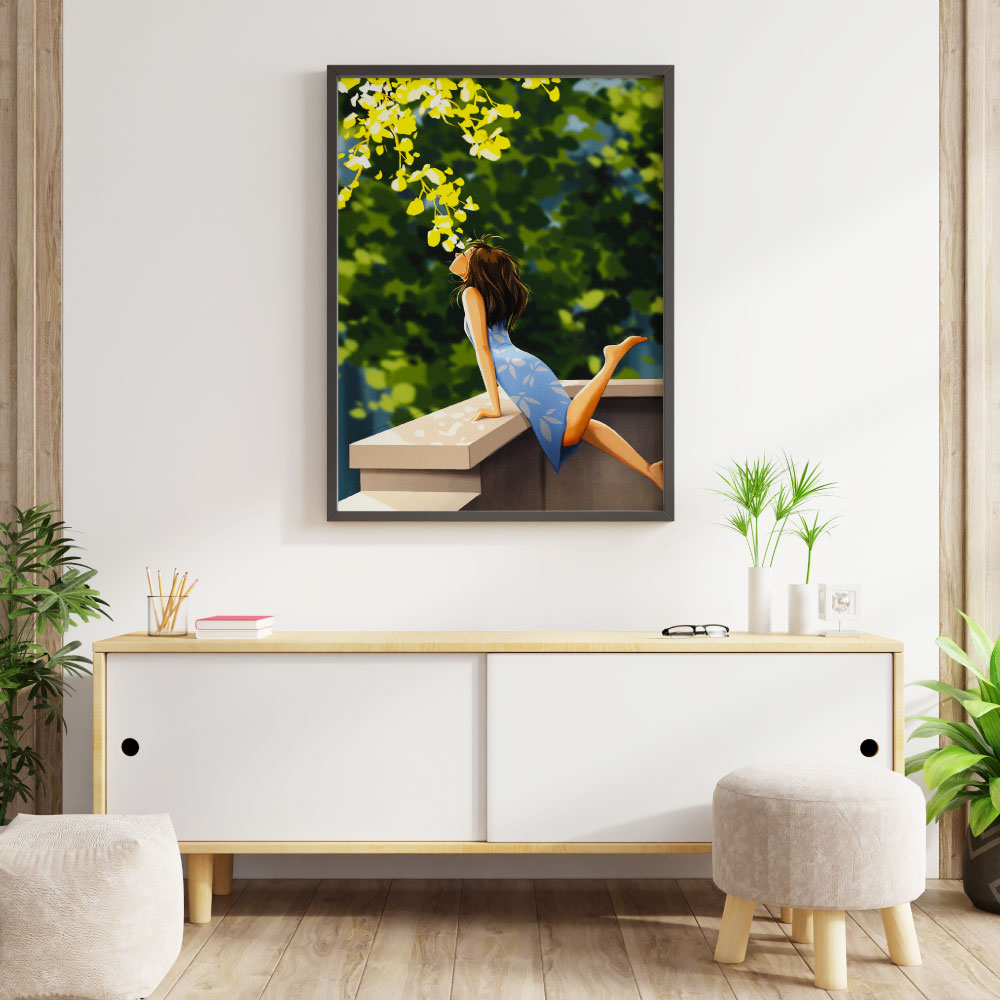 Tranh số hóa  - Hương thơm mùa hè đã căng khung 40x50cm 33 màu