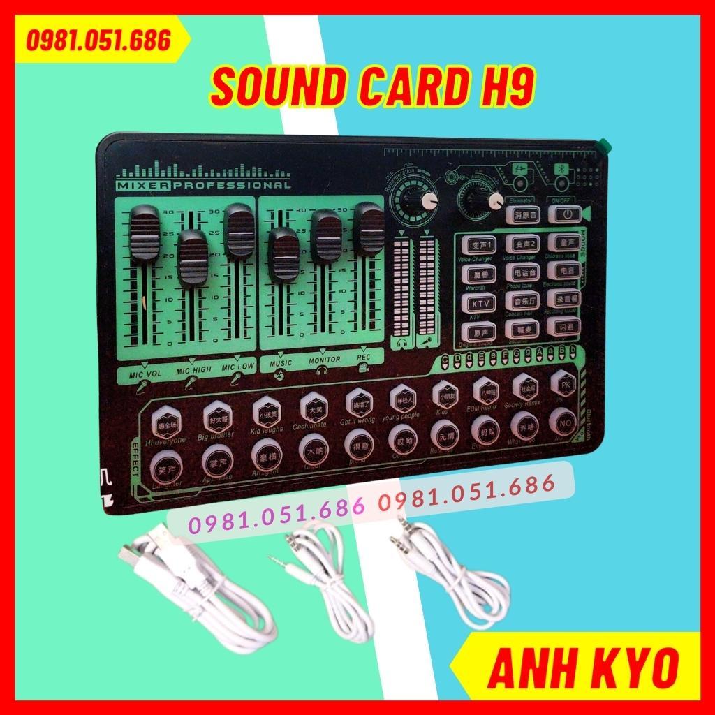 Sound card h9 2021 phiên bản mới nhất có autotune, hỗ trợ kết nối blutooth, thu âm, livestream. Dễ sử dụng BH 6 tháng