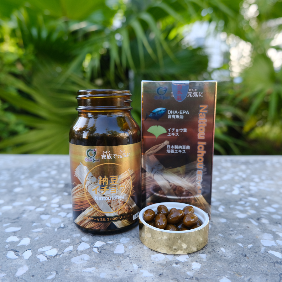 Viên Uống Phòng Ngừa Đột Quỵ, Bổ Não Nattokinase 3000FU Natto Ichou Genki Fami Nhật Bản