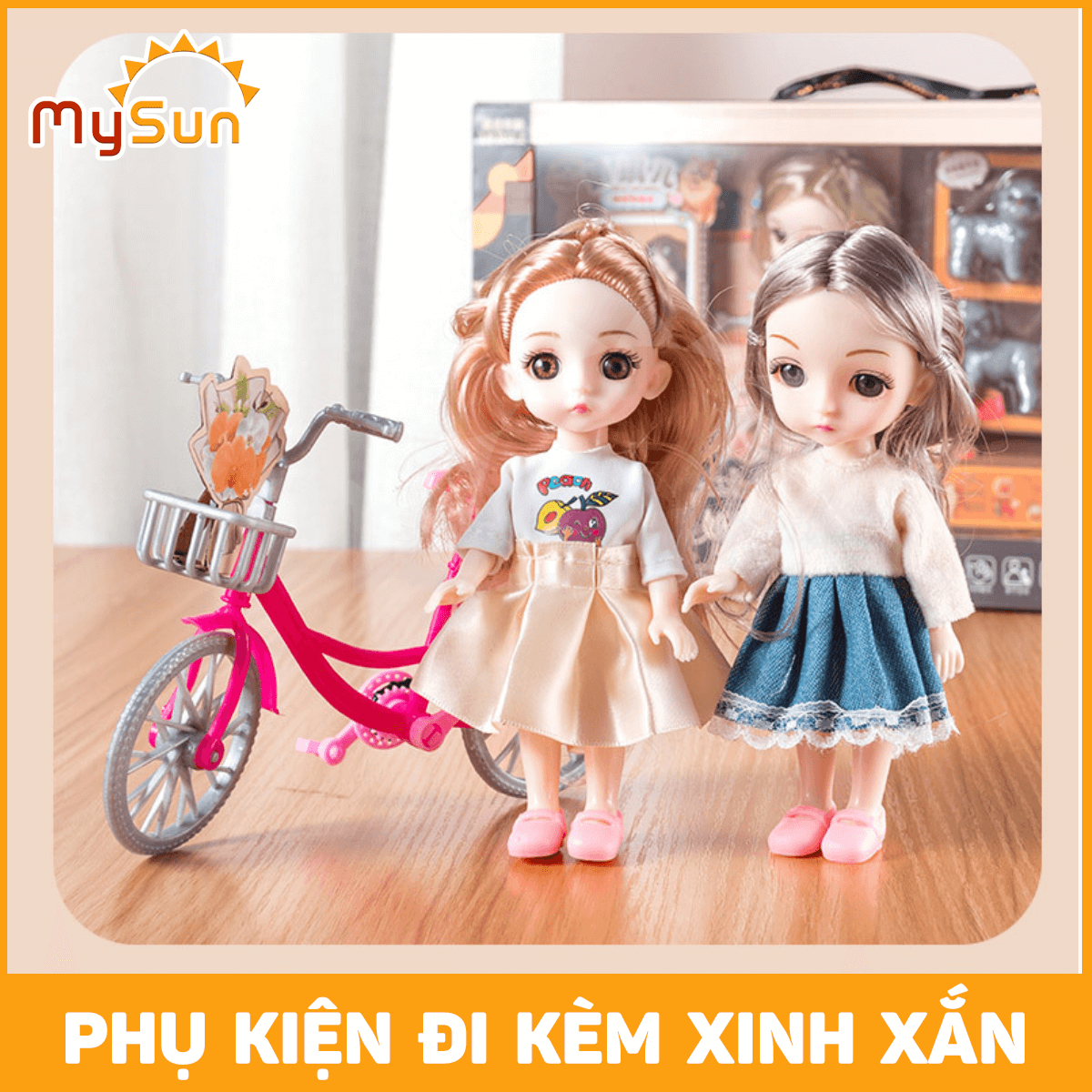 Bộ đồ chơi ngôi nhà búp bê chibi dễ thương, công chúa baby có khớp trang điểm xinh đẹp, nấu ăn cho bé gái giá rẻ