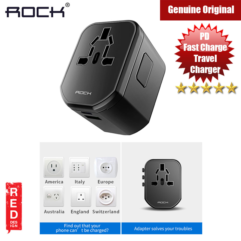 Củ sạc nhanh du lịch đa cổng USB-C Power Delivery, USB Quick Charge Rocks - Hàng chính hãng