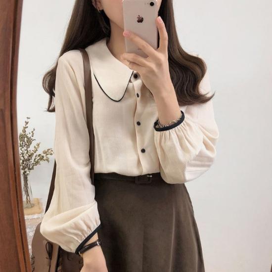 Áo Sơ Mi Nữ Công Sở Nữ Tay Phồng Tiểu Thư, Cổ Sen Lé Đen Nhiều Màu Xinh Xắn Thời Trang Quyên AA402