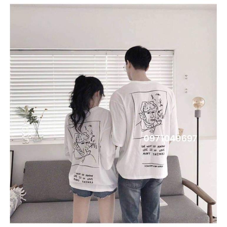 Áo thun Unisex form rộng tay lở