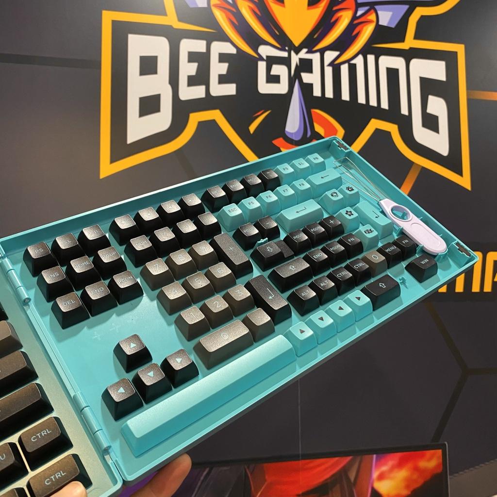 Bộ Keycap chính hãng AKKO - Black &amp; Cyan (PBT Double Shot / ASA Profile / 197 nút)