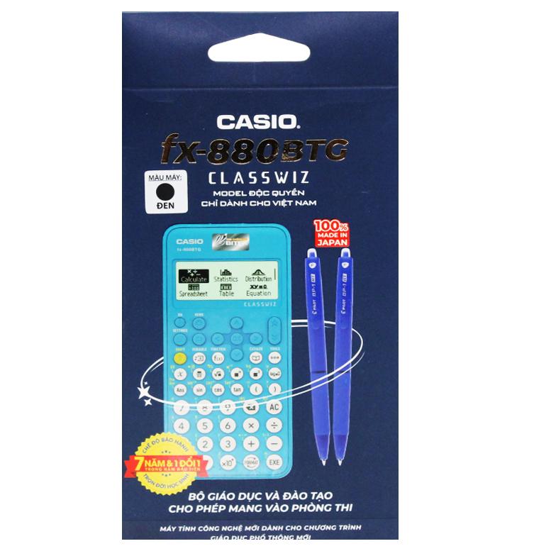 Bộ Máy Tính CASIO FX-880BTG - Màu Đen + 2 Bút Bi Pilot BP-1RT - Mực Xanh