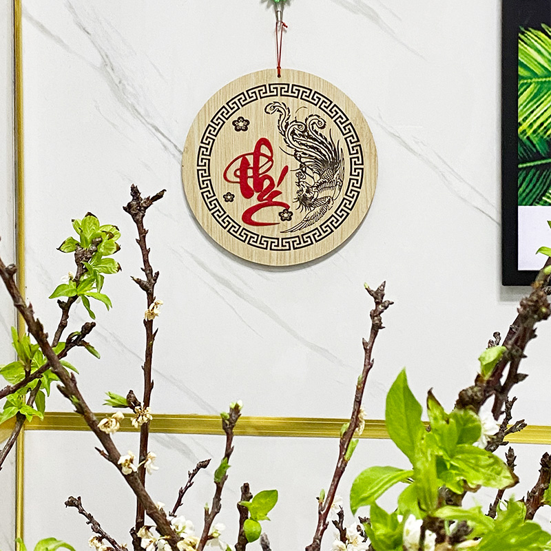Chữ Phúc Hoa Văn Thư Pháp - Bảng Gỗ Decor - Trang Trí Nhà Cửa - Tết