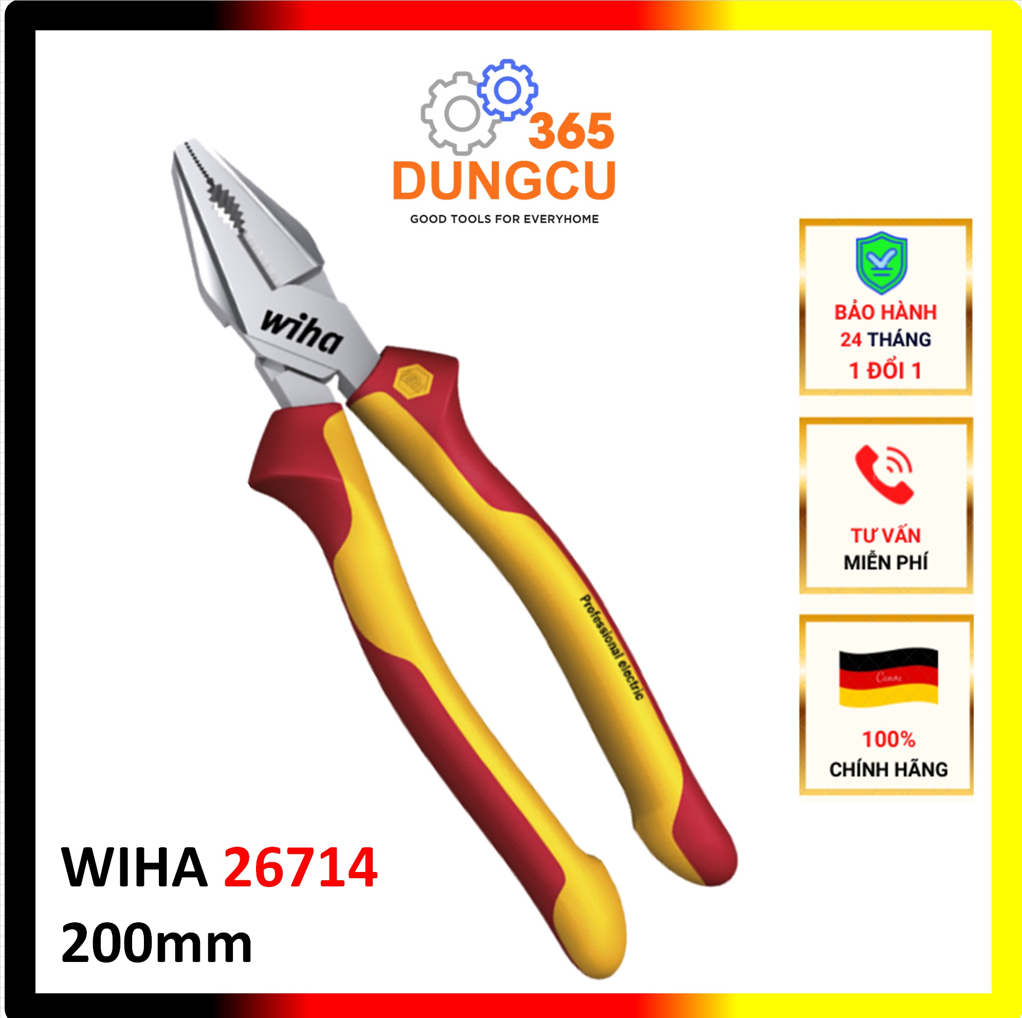 Bộ 4 kìm cách điện đa năng 1000v Wiha 38640 Germany