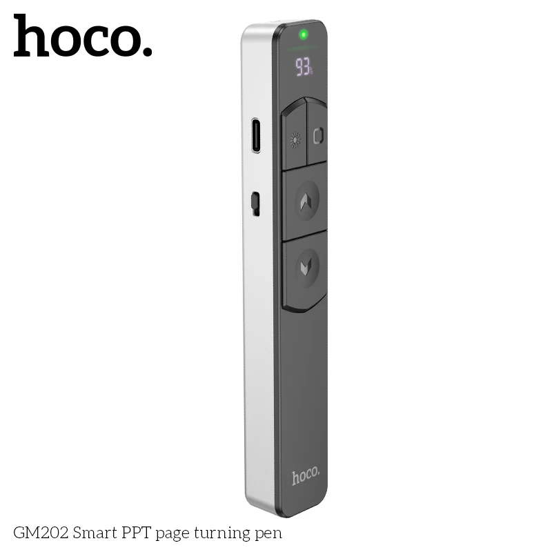 Bút trình chiếu pin sạc lazer đỏ dùng cho thuyết trình cổng sạc Type C dung lượng pin 180mAh Hoco Gm202 _ Hàng chính hãng
