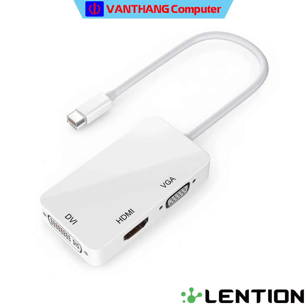 Bộ chuyển đổi Mini DisplayPort sang VGA/DVI/HDMI LENTION MVDH - Hàng chính hãng