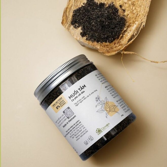 Muối Tắm Tẩy Da Chết Body Cafe Giúp Làn Da Mềm Mại Mịn Màng Giảm Mụn Lưng An Toàn Từ Thiên Nhiên Cỏ Mềm 250g