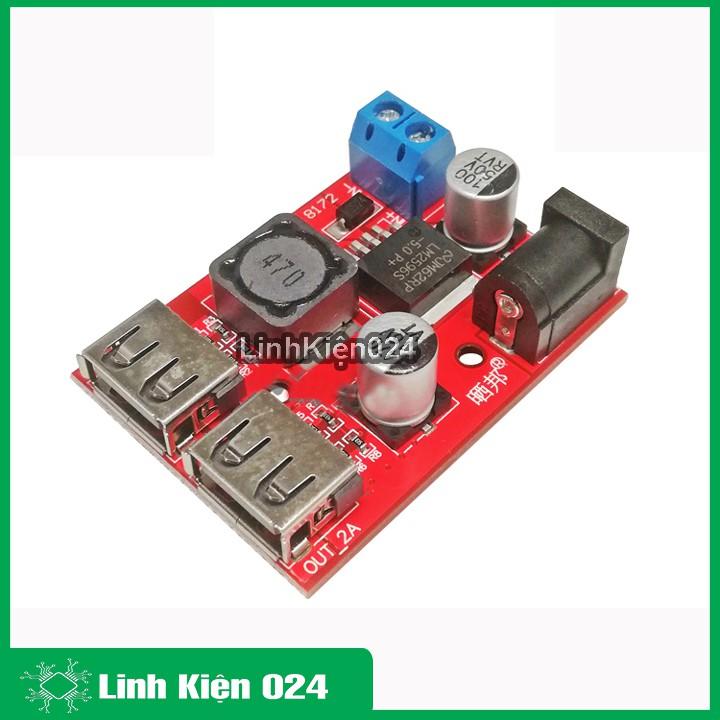 Module Hạ Áp Buck DC-DC Vin 6 - 40V Vout 5V 3A 2 Đầu RA V2