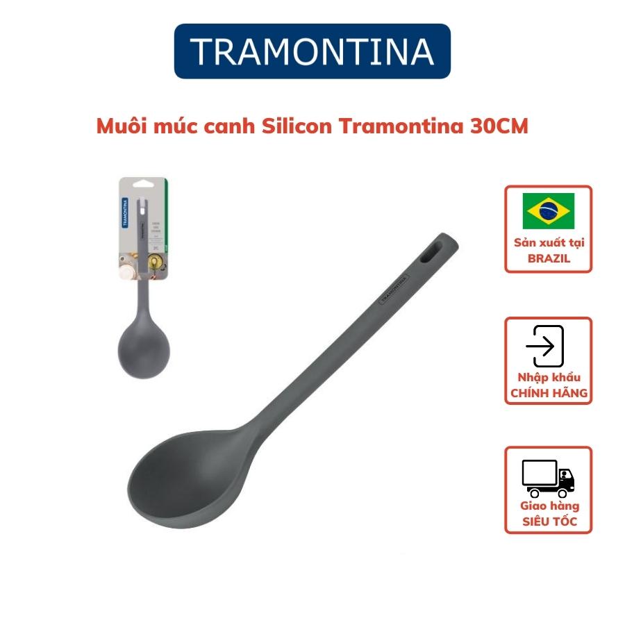Muôi Múc Canh Sâu Lòng Chất Liệu Silicon Tramontina MOLDE 30cm Cao Cấp Chịu Nhiệt Hàng Chính Hãng Nhập Khẩu Brazil