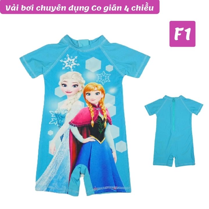 Đồ bơi liền thân cho be gái hình Elsa từ 10-22kg - vải chuyên dụng - thun 4 chiều- Kiến Lửa