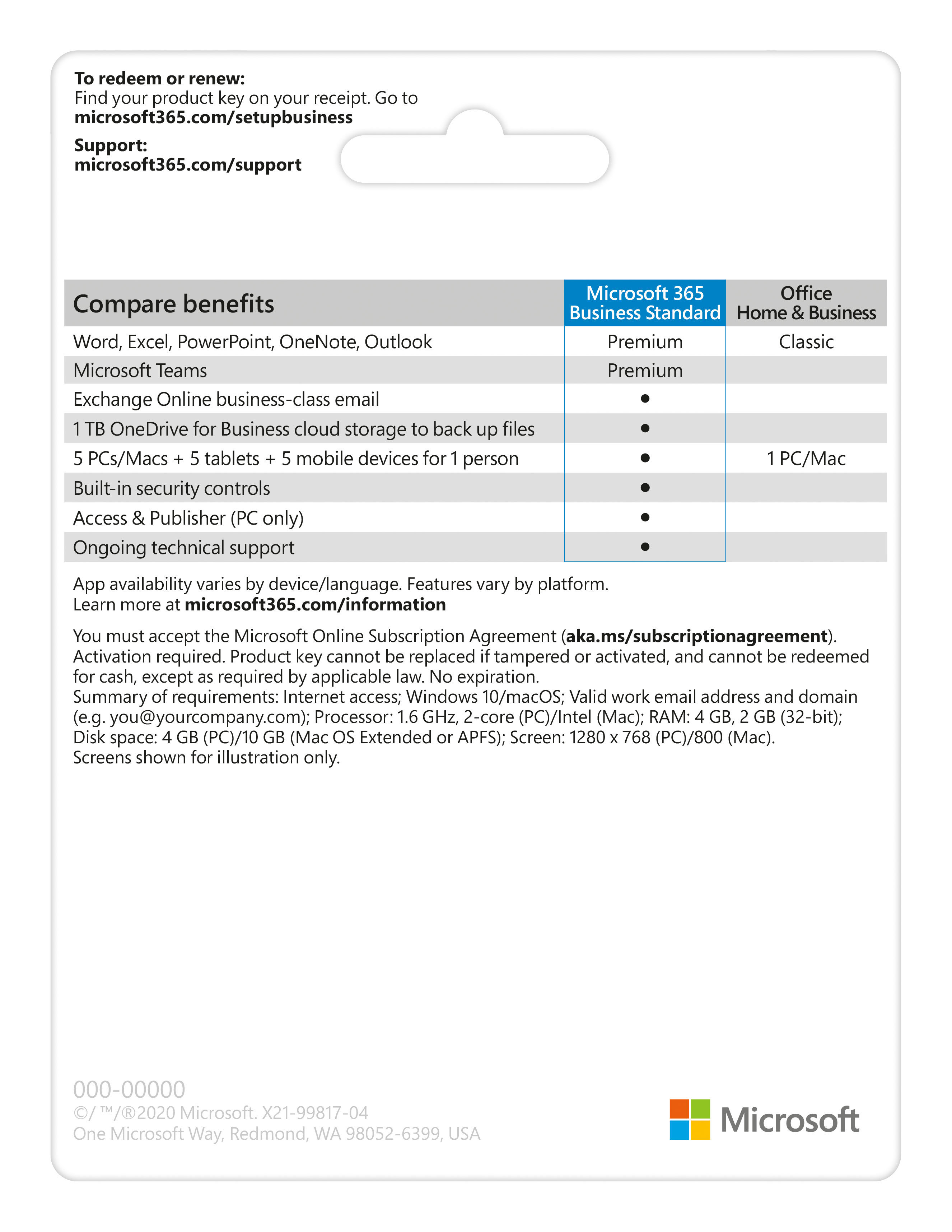 Phần mềm Microsoft 365 Bus Std Retail English APAC EM Subscr 1YR Mdls P6 (KLQ-00454) - Hàng Chính Hãng