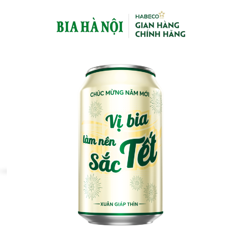 Bia Hà Nội Nhãn Xanh - Thùng 24 Lon 330ml - Phiên bản Tết