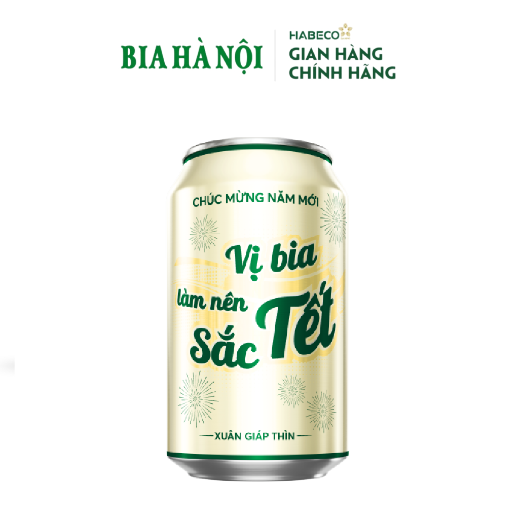 Bia Hà Nội Nhãn Xanh - Thùng 24 Lon 330ml - Phiên bản Tết