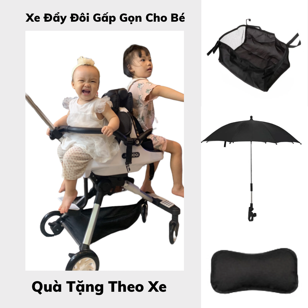 Xe đẩy đôi gấp gọn du lịch cho bé