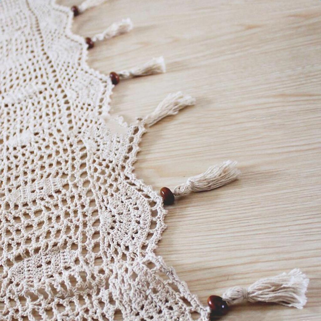 Country Hollow Crochet Window Curtain Blockout Drape Panel Tab Top