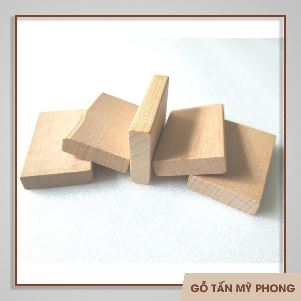 Bộ 10 khối gỗ dẹp chữ nhật 50x30x9mm làm đồ chơi xếp hình, lắp ráp, trang trí, thủ công, điêu khắc
