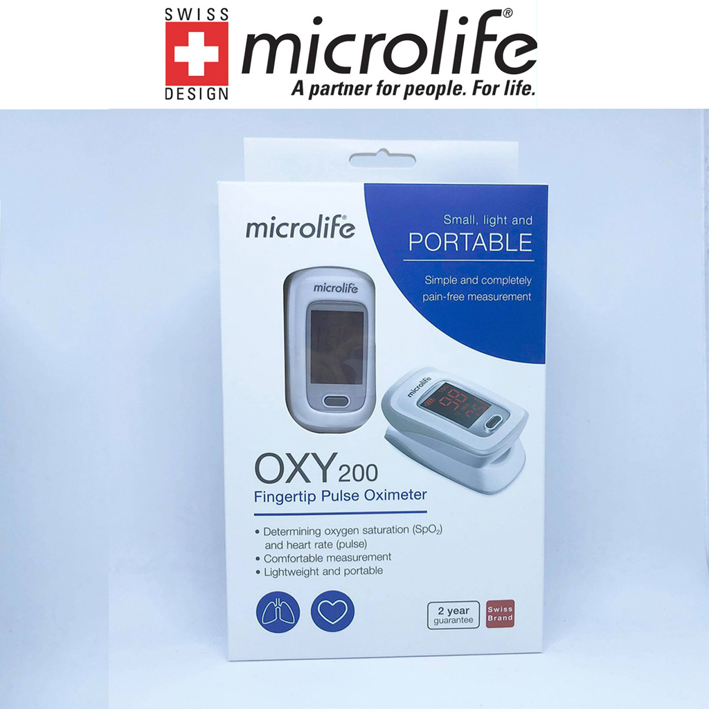 Máy đo nồng độ OXY trong máu và nhịp tim Microlife SPO2 OXY200 - Chính Hãng Thụy Sĩ