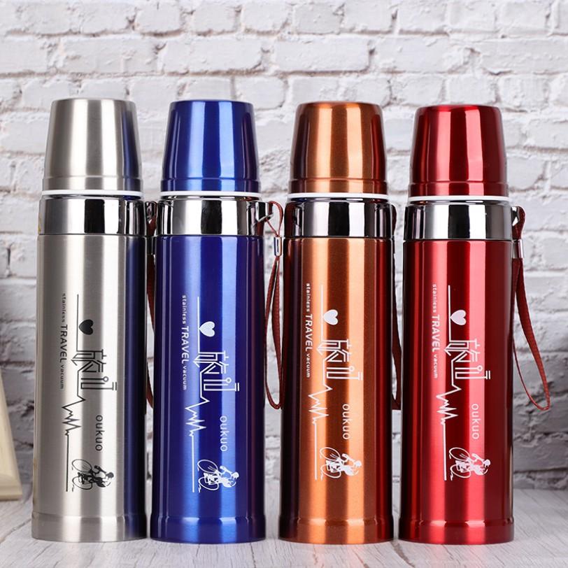 Bình giữ nhiệt inox 800 ml Thông Minh, Inox 304 An Toàn Không Rỉ