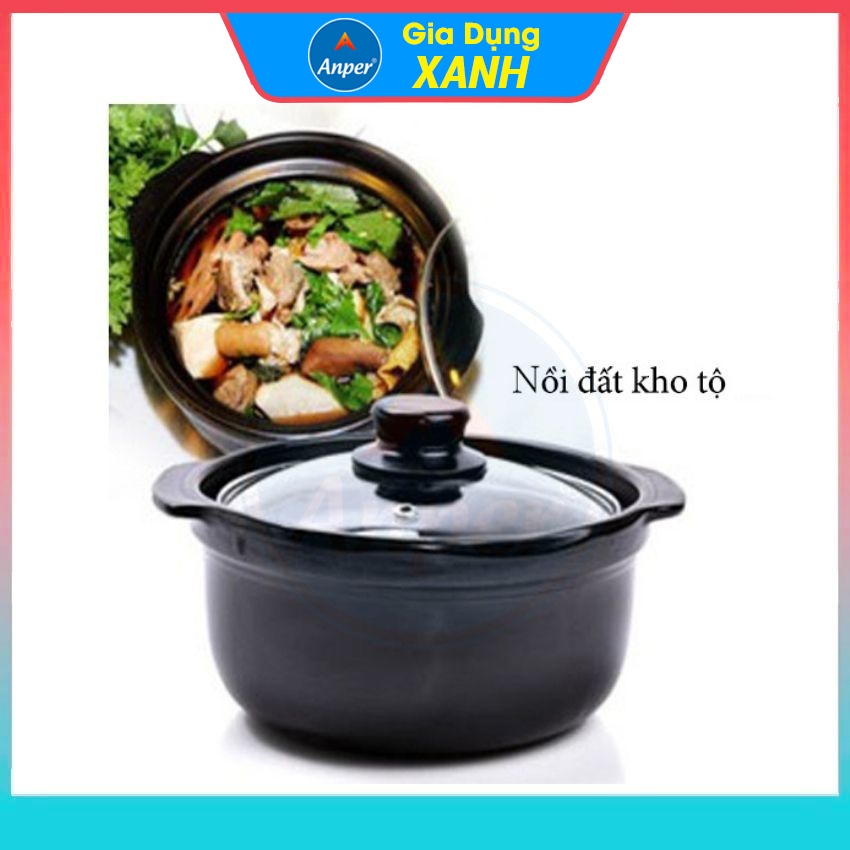 Nồi đất  ANPER  Loại 1 Size 0.5L 1L 1.5L 2L 3L  Chống Dính Chịu Nhiệt nồi đẩt kho thịt nồi đất kho cá (Ko Dùng Bếp Từ) nồi đất kho tộ nồi đất nấu mì cay nồi đất hàn quốc hotpot nồi đất nung&quot;