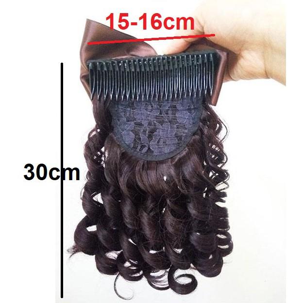 Búi kẹp nơ tóc giả