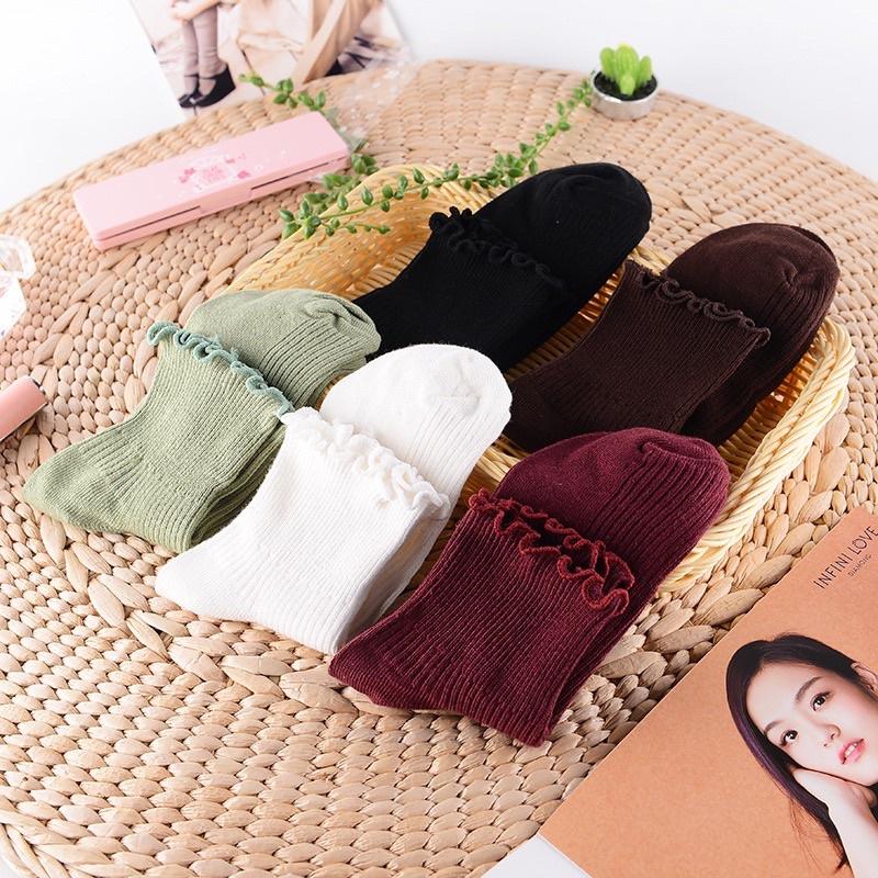 Vớ Tất Trơn Cao Bèo Xoăn chất cotton kháng khuẩn, hàng loại 1 bao đổi trả dành cho cả nam và nữ