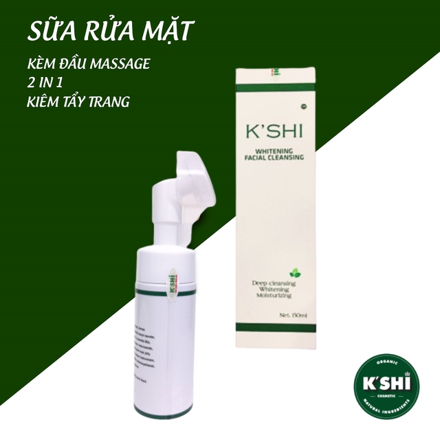 Sữa Rửa Mặt K'shi Có Đầu Cọ Massage Tạo Bọt, Làm Sạch Sâu Bụi Bẩn Bã Nhờn Ngăn Ngừa Mụn, Dưỡng ẩm Trắng Sáng Da Kshi