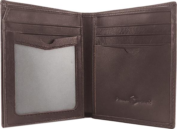 Ví Đứng Da Nam Cao Cấp AT Leather 059 (12 x 10.5 cm) - Nâu