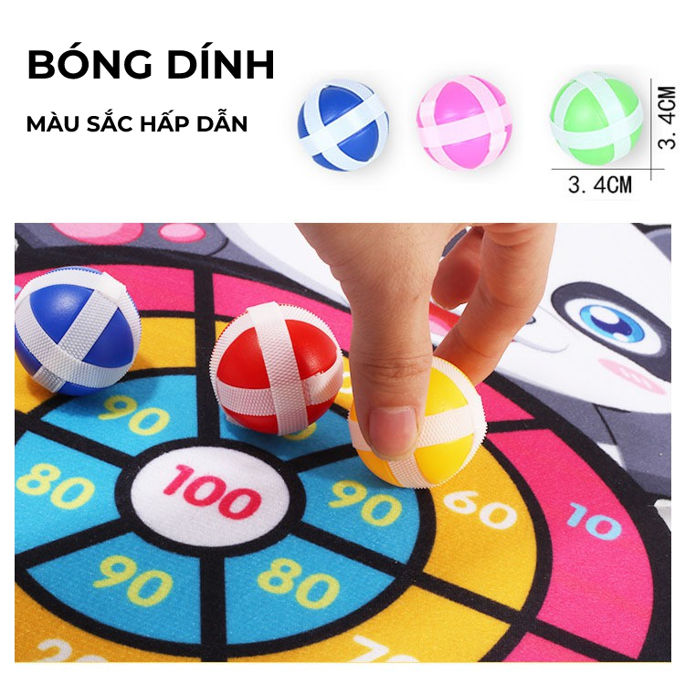 Đồ chơi Bảng ném bóng dính tính điểm cho bé hình con vật ngộ nghĩnh tặng kèm 3 trái bóng