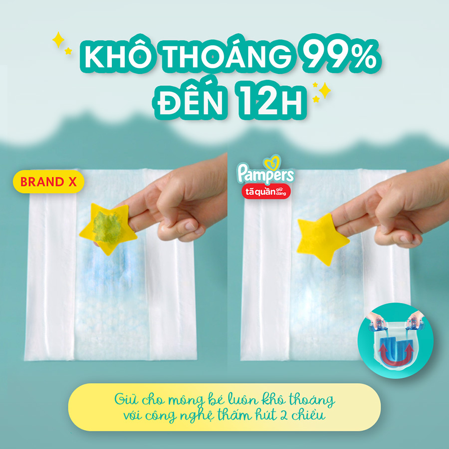 Thùng Tối Ưu Phí Vận Chuyển 3 Gói Tã Quần PAMPERS Giữ Dáng Size L(108 miếng, 9-14kg)/ XL (96 miếng, 12-17kg)/ XXL(84 miếng, 15-25kg), Chống Xệ