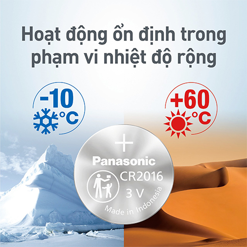 Vỉ Pin nút Panasonic 3V CR-2016/5BN (1 viên/5 viên) - Hàng chính hãng