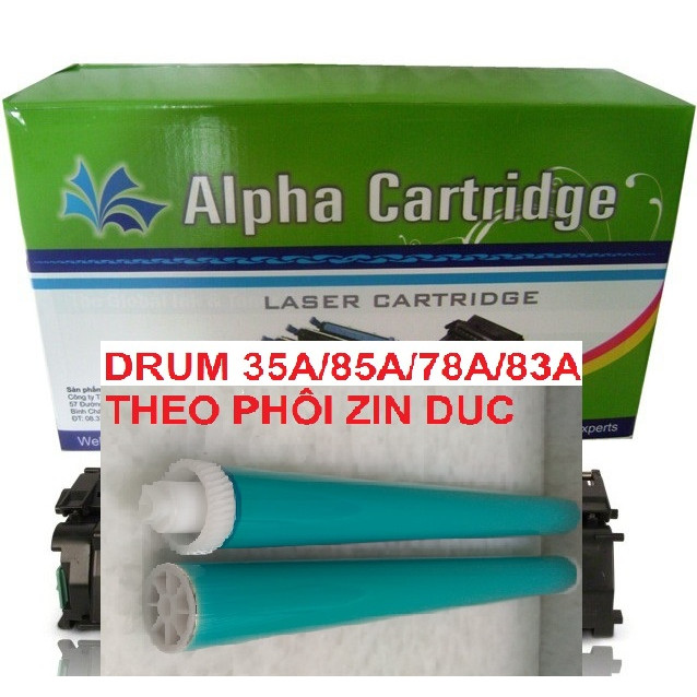 Drum Trống in 35A chính hãng Alphacartrdge Loại theo phôi Zin DUC dành cho hộp mực in 85A 78A 79A 83A 36A CRG 312 313 325 326 328 337 Máy in HP LaserJet 1005 p1102 1536 Canon LBP 3050 3010 6030w 6230dn 6000 6200d