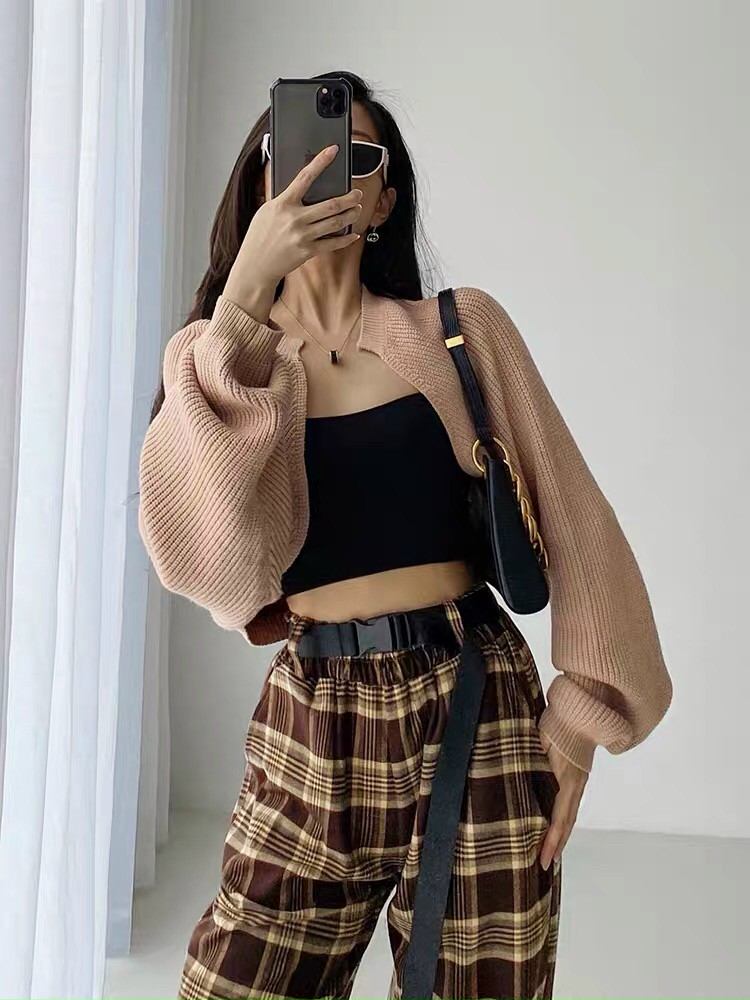 ÁO KHOÁC CARDIGAN LEN DÁNG LỬNG-ÁO LEN CROPTOP SIÊU XINH)-BU FASHION