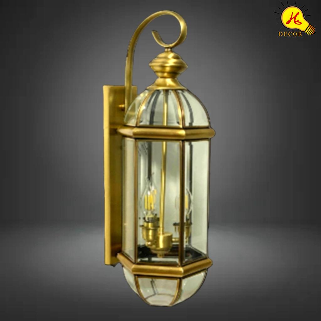 Đèn tường kính đồng ngoài trời HQ - mã TKD081 - chiếu sáng vàng lý tưởng, tiết kiệm điện, dễ bảo trì HQ DECOR (HÀNG NHẬP KHẨU)