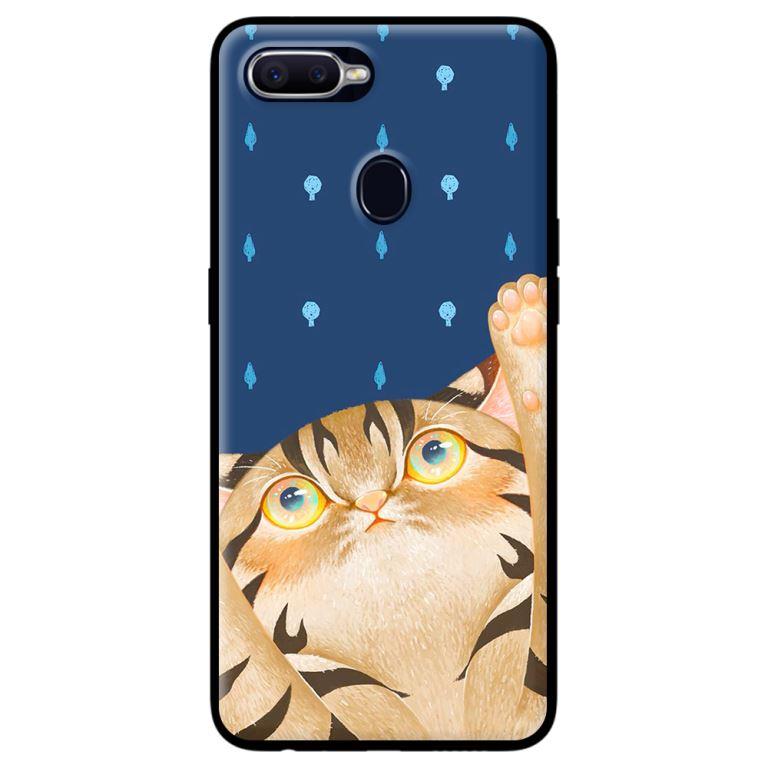 Ốp in cho Oppo F9 Mèo Xanh - Hàng chính hãng