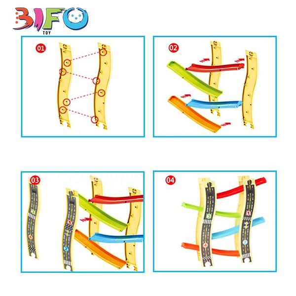 Bộ đồ chơi lắp ráp đường đua tốc độ 4 tầng cho bé