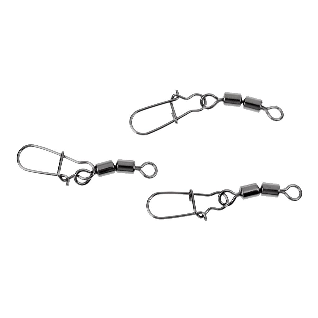 Barrel Swivel Ring Fastlock Fishing Pin Snap Connector Accessories 1# 3pcs