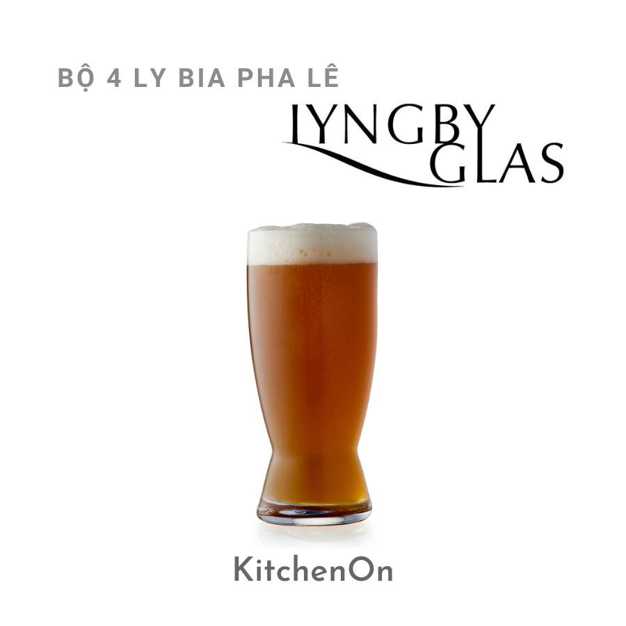 Bộ 4 ly bia pha lê Lyngby Glas Đan Mạch