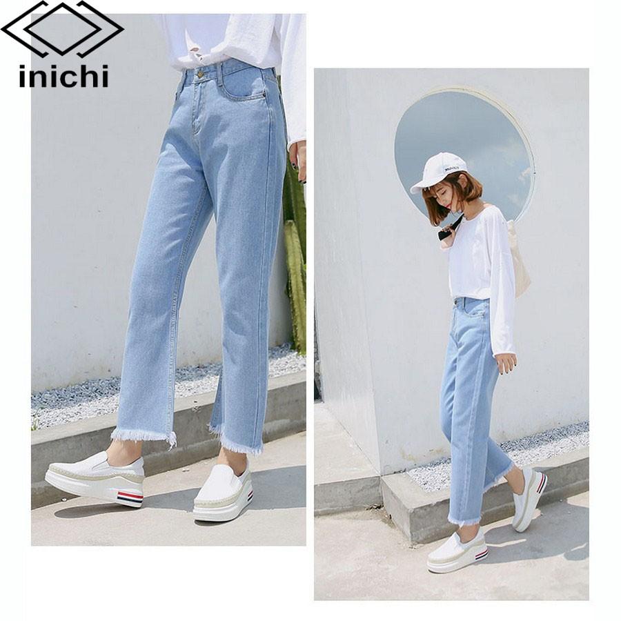 Quần jean nữ INICHI Q714 xanh trơn chất đẹp