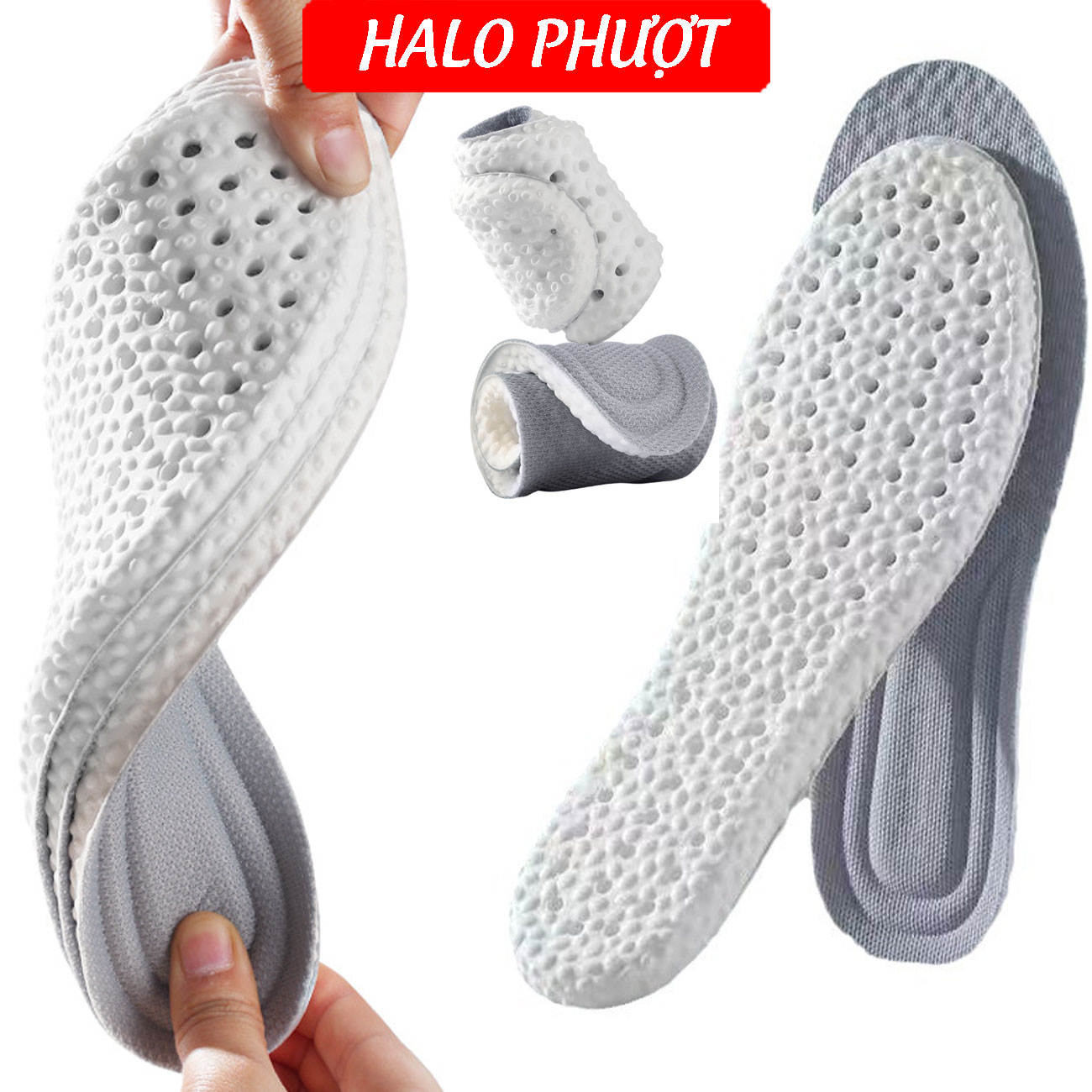 Lót Giày Cao Su Thoáng Khí, Êm Chân, Hỗ Trợ Giảm Mùi &amp; Giảm Chấn – Phù Hợp Mọi Loại Giày