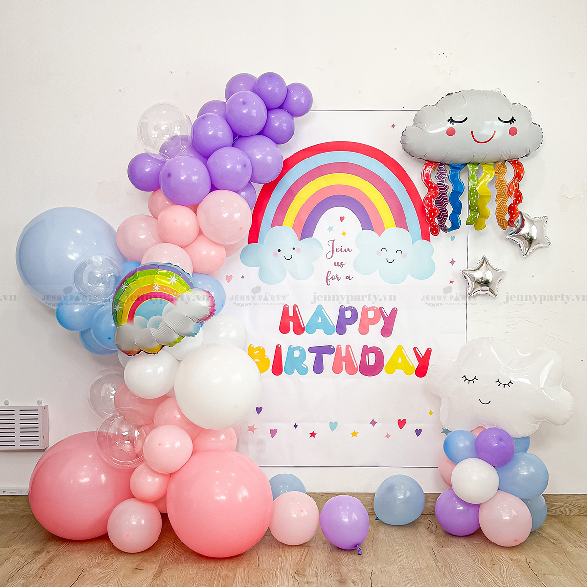 Set Trang Trí Sinh Nhật Cho Bé - Cầu Vồng